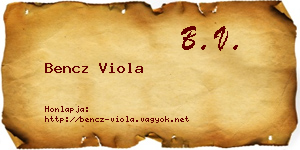 Bencz Viola névjegykártya